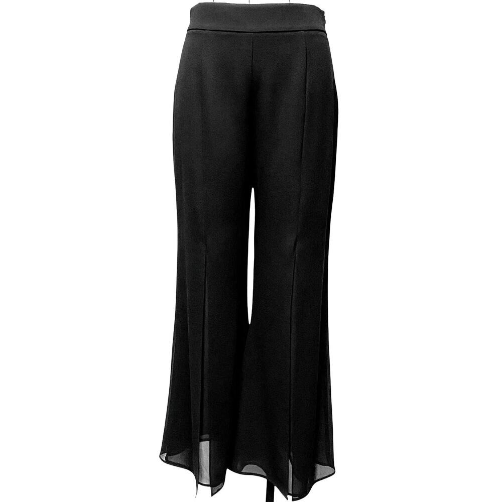 Creations Joseph Ribkoff Womens Size 6 Black Sheer Chiffon Overlay Dress Pants